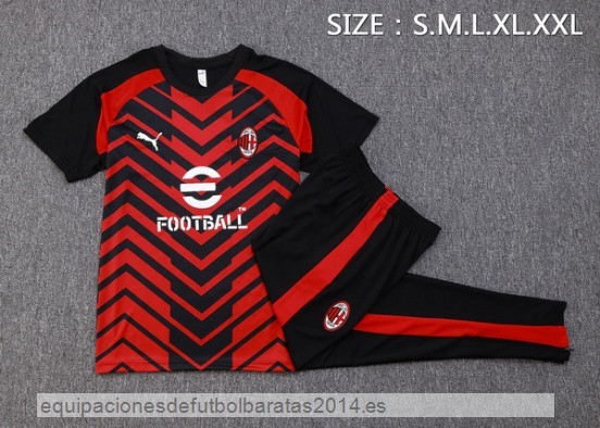 Nuevo Entrenamiento Conjunto Completo AC Milan 23/24 Rojo Negro Baratas